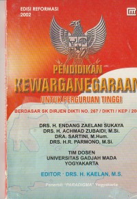 Pendidikan kewarganegaraan : untuk perguruan tinggi (ed. reformasi)